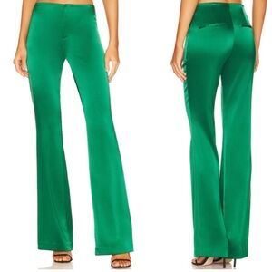 Satin Alice+ Olivia emerald boot cut pant size 2